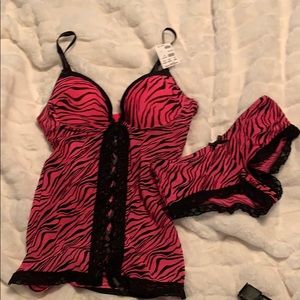 Pink zebra striped Negligee.
